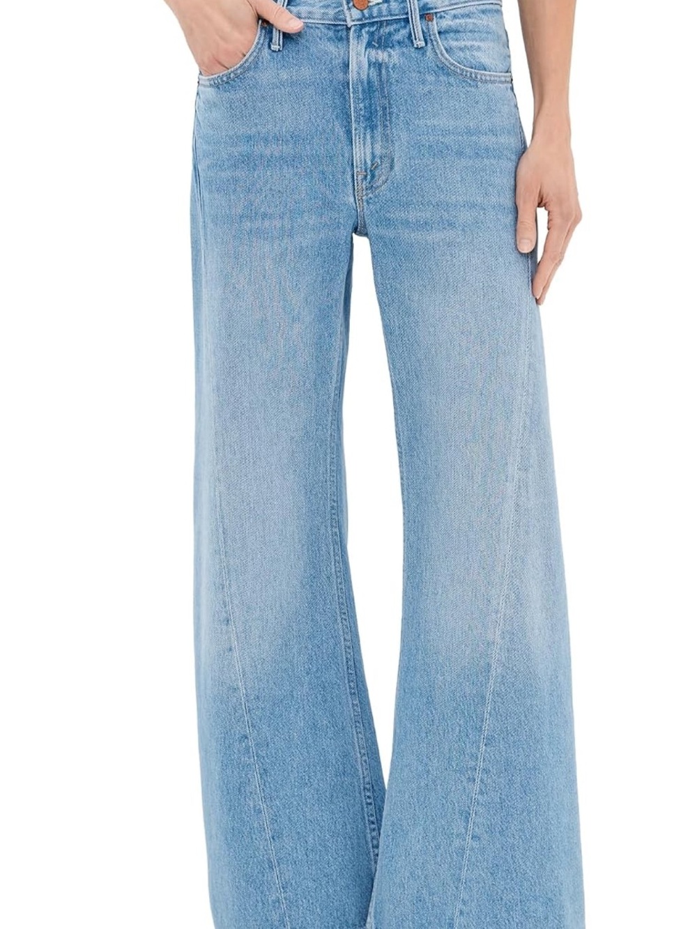 Mother Women's Petite Lil Lemon Twist Sneak Jeans in Munchies - Picture 6 of 11